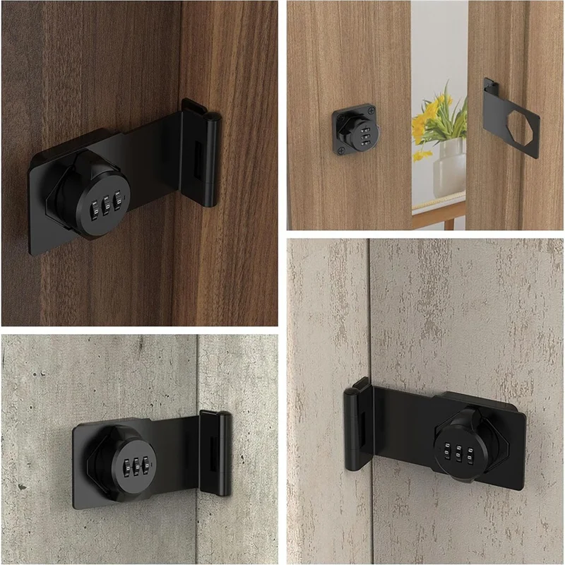 Keyless Cabinet Combination Latch,Cabinet Password Locks For Cabinet,Mailbox,Office File Cabinet Lock 90&deg;Angle Easy To Use Black