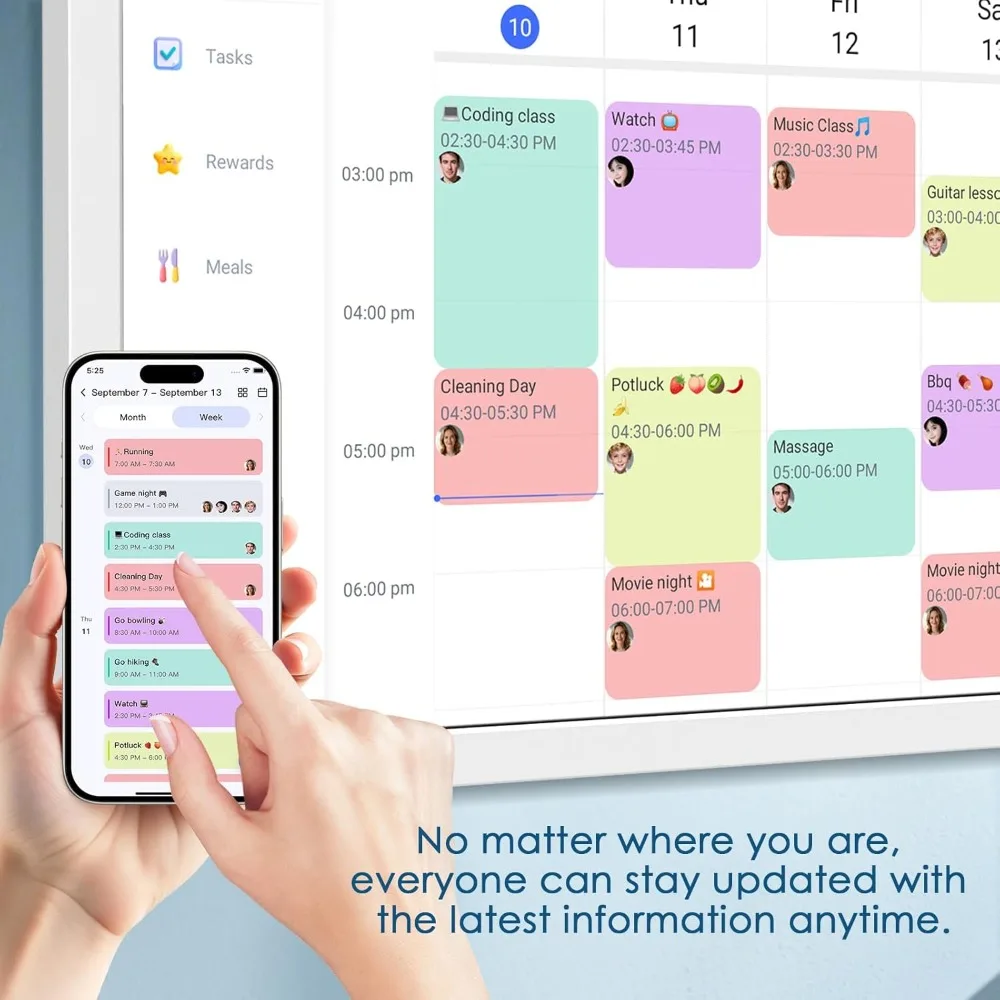 27 inch calendar Smart Digital Family Planner Touchscreen IPS Display - Alletron Alletron Smart Digital Calendar with intuitive interface