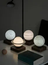  3D Magnetic Levitation Moon Lamp Saturn Night Light Touch Rotating Led Luna Floating Lamp Home Decoration Living room Bedroom 