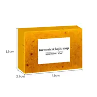 Savon artisanal au curcuma pour le visage et le corps, contrôle du sébum, gingembre, citron, acide kojique, nettoyage en profondeur, soin du visage, nettoyant, 1/3/5/10 pièces 3