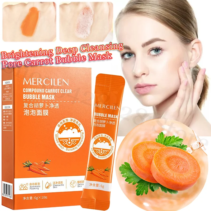 

Carrot Cleansing Bubble Mask Moisturizing Brightening Deep Cleansing Blackheads Shrinking Pores Effective Oil Control Smear Mask