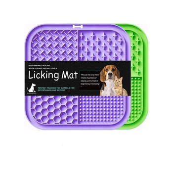 Pet Licking Mat Silicone Pet Food Suction Cup Licking Mat Slow Feeding Mat Anti-choking Slow Food Basin 1