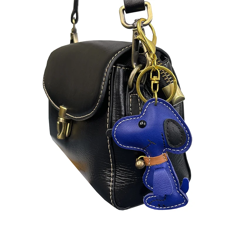 Cute puppy Cow Leather Keychain Pendant - Stylish Car Key Pendant Perfectly Combines With Bag Pendant 4
