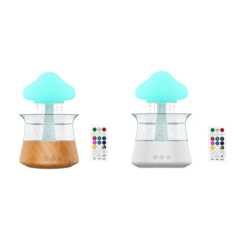 

Rain Cloud Humidifier USB Night Light For Room Office Aromadiffuser Water Drop Sound With Remote Control Humidifier -A