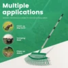53 Inches Leaves Rake Heavy Duty Hoe Lawns Leaf Lawn Leveling Rake Yard Tools for Picking up Leaves Grass Clippings Garbage 5