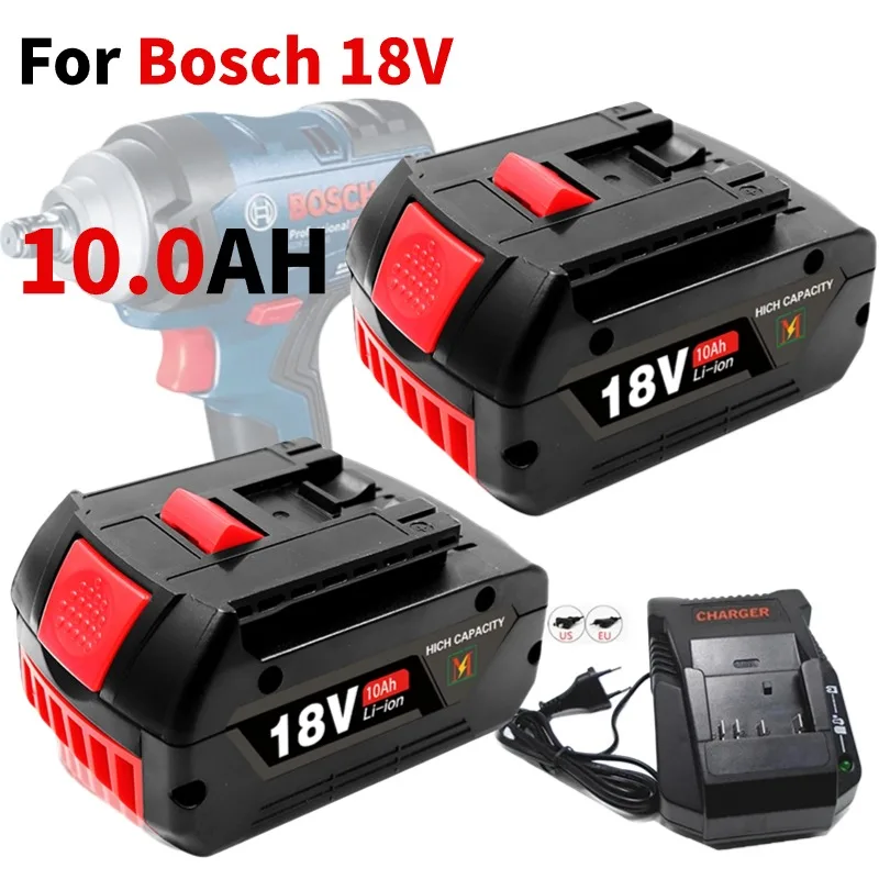 

for Bosch Electric Drill 18V Rechargeable Li-ion Battery BAT609 BAT609G BAT618 BAT618G BAT614 Charger with Capacity 6Ah 8Ah 10Ah