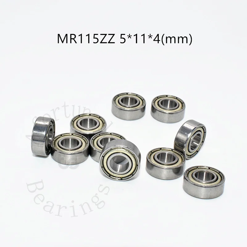 MR115ZZ Miniature Bearing 10Pieces 5*11*4(mm) free shipping chrome steel Metal Sealed High speed Mechanical equipment parts