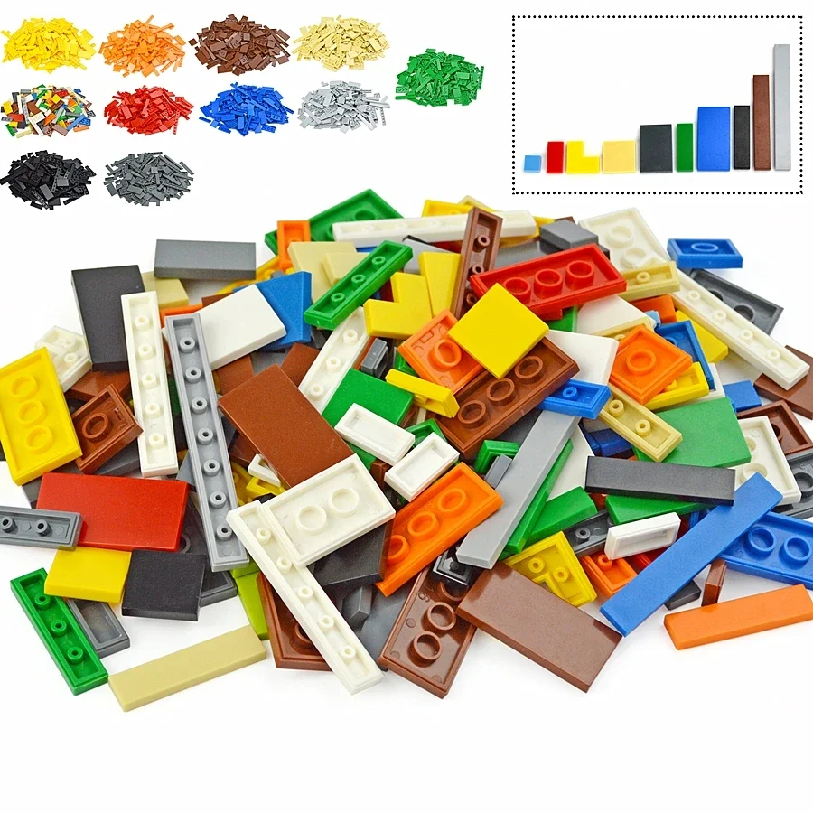 DIY Model Smooth Thin Building Blocks 150PCS Multicolour Toy Parts Bulk Figures Flat Tile Educational Children Toys Gift Leduo 5