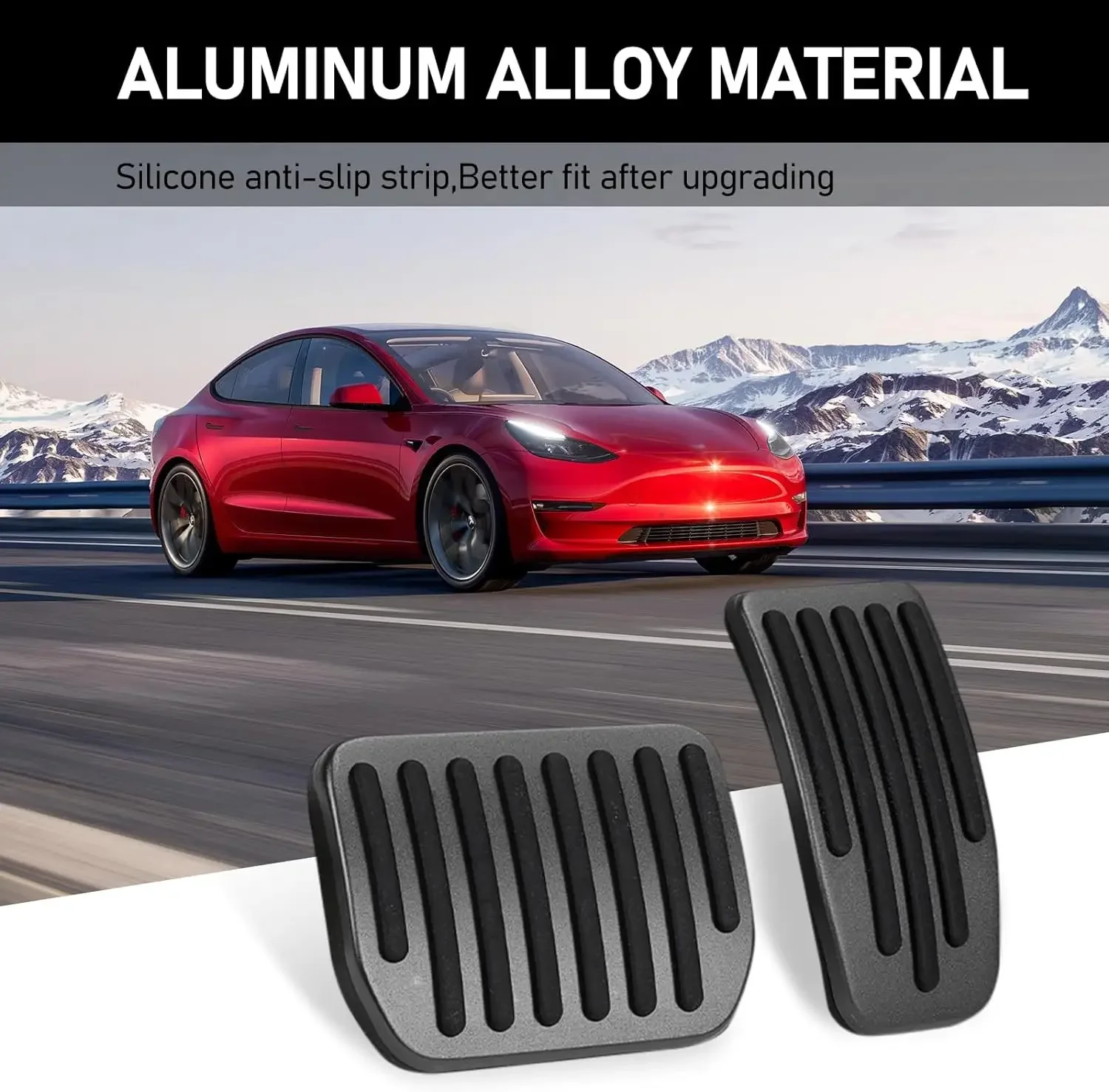 Car Pedals Stainless Steel Pedal Cover For Tesla Model 3 Y Aluminum alloy Foot Pedal 20-23 Car Accelerator Gas Fuel Brake Rest Pads Mat Cover Accessories Styling