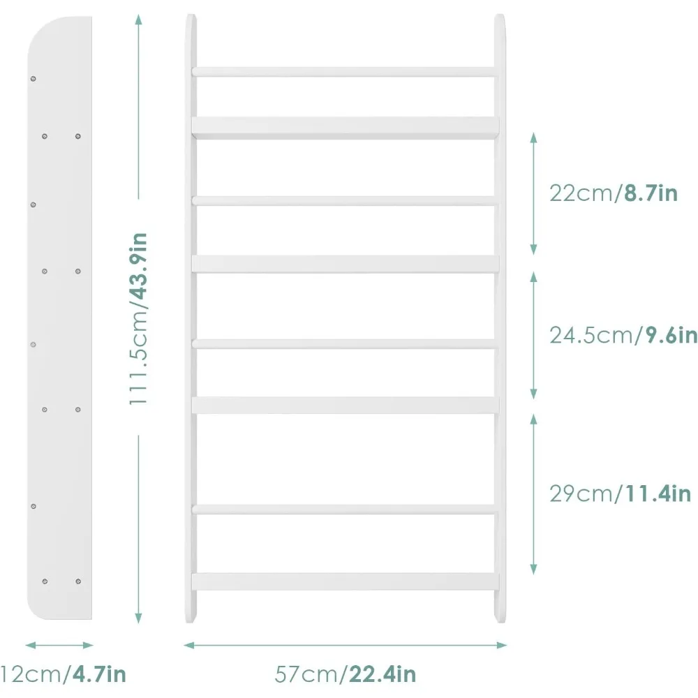 Kids Bookshelf, Wall Mount 4-Tier Book Shelf Organizer for Toys and Books, Toy Storage Bookshelf in Bedroom, Living Room 3