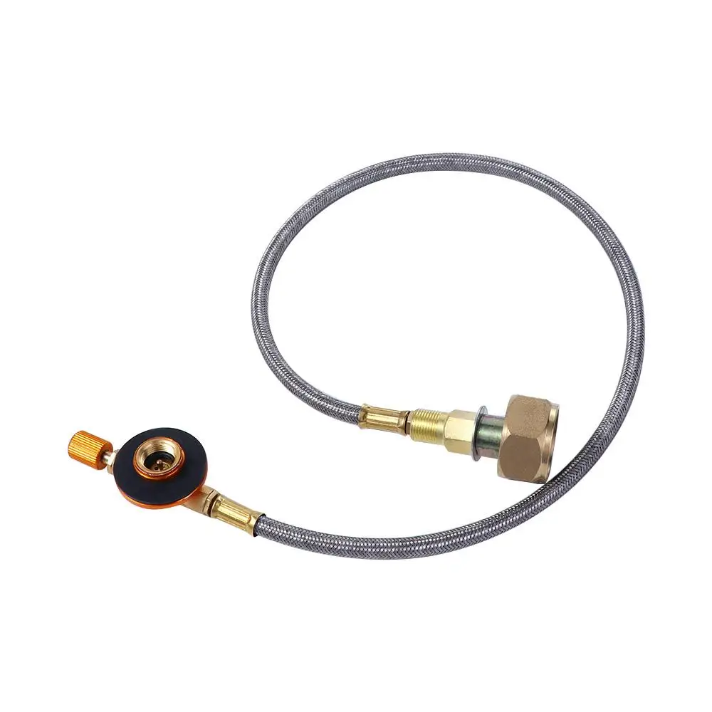 Save Durable Gas Charging Valve Flat Cylinder tank Stove Metal Tube Gas Stove Coupler Container Adapter Propane Refill Adapter