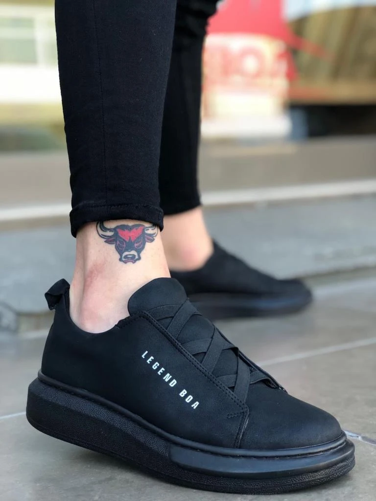 Zapatos negros para hombre, Calzado con suela gruesa, banda BOA, BA0134| | - AliExpress