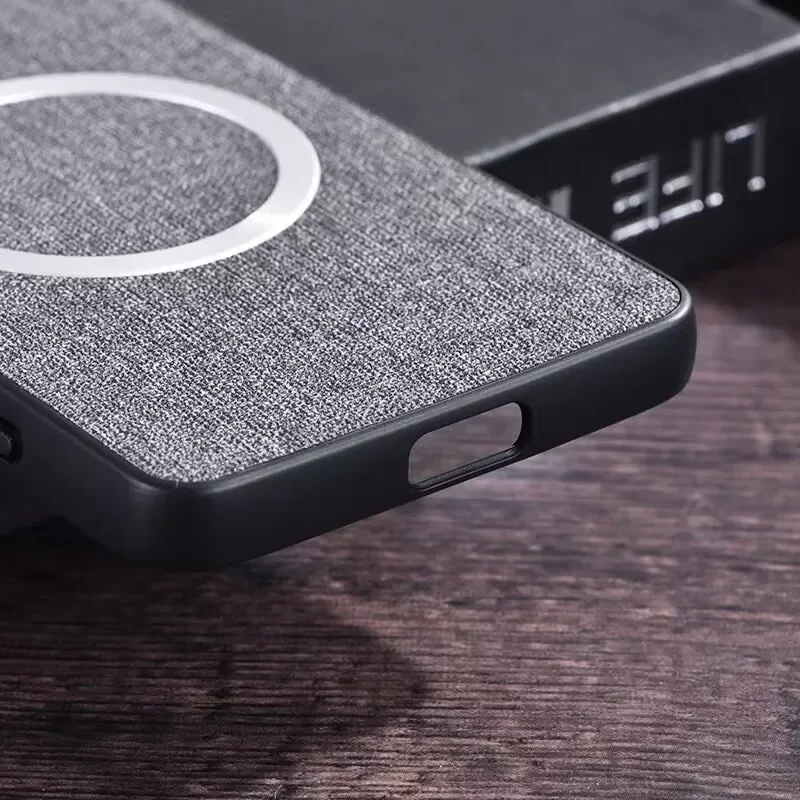 MagSafe-Compatible Magnetic Charging Silicone Fabric Case