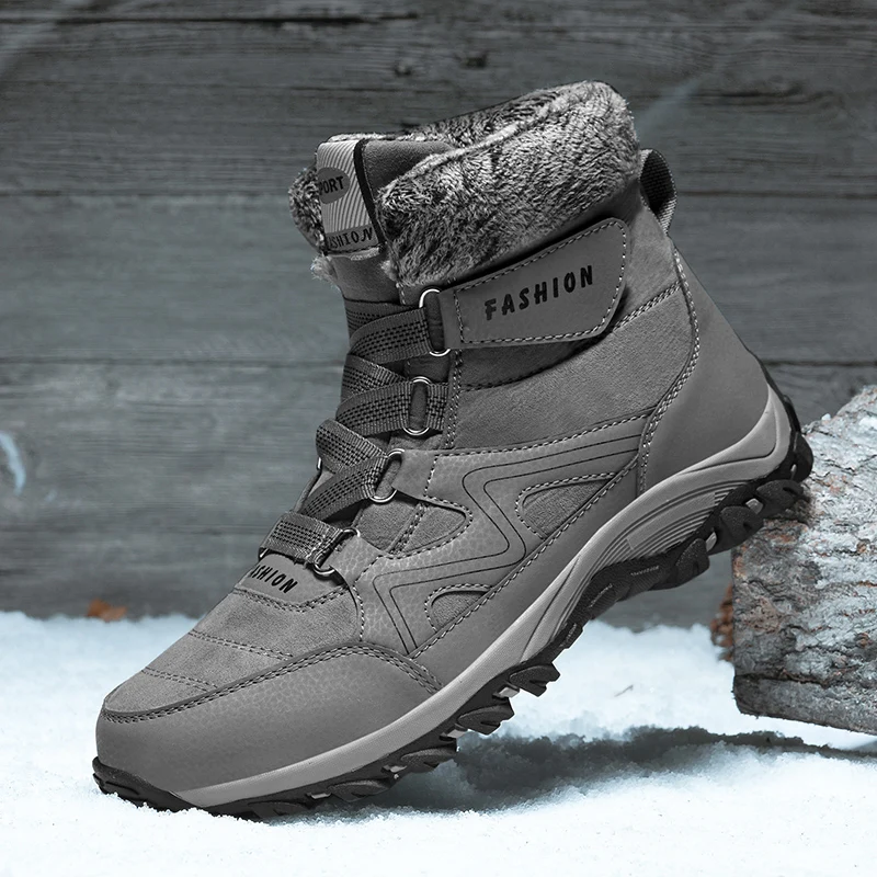 Super warm Men boots Women winter boots shoes for men waterproof snow boots woman 2023 Outdoor hiking work boots Big size 36-48