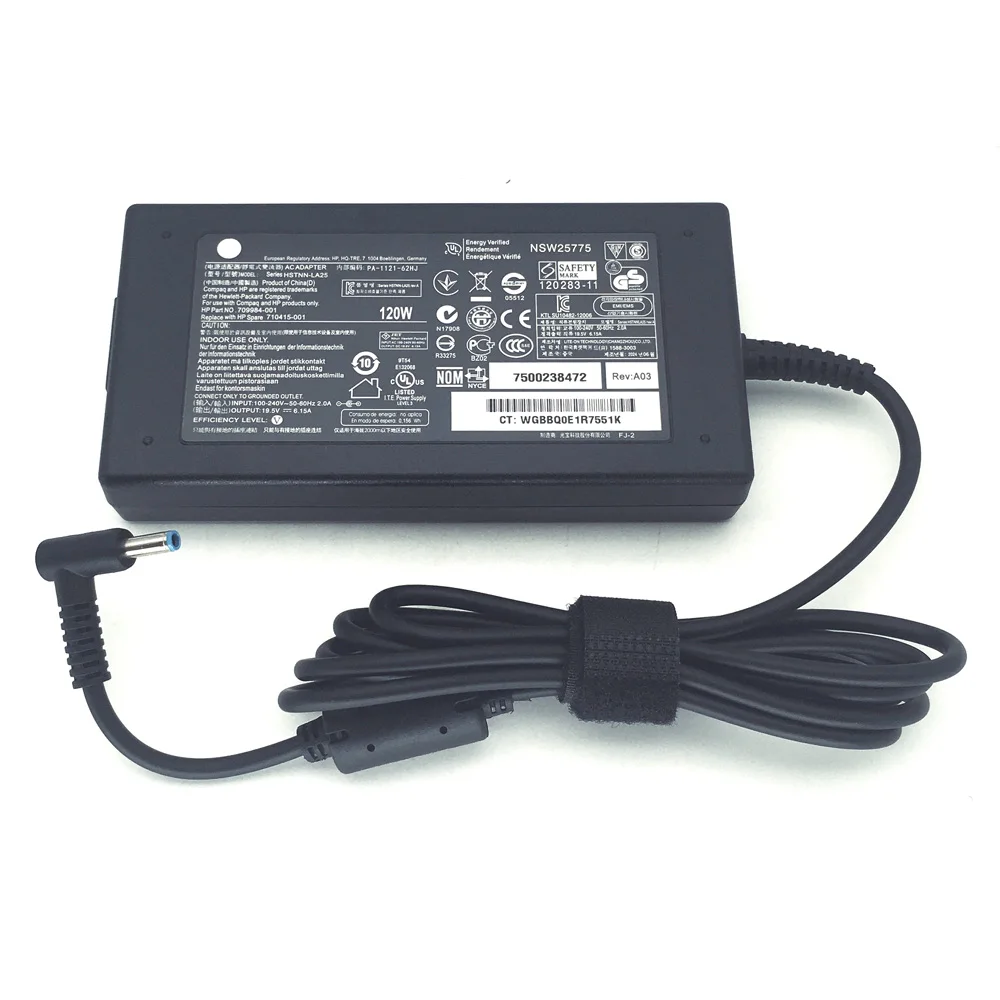 HP Envy 15 17 시리즈 Omen 15-5000 5100 5200 710415-001 L41856-001용  120W 19.5V 6.15A AC 충전기 전원 어댑터