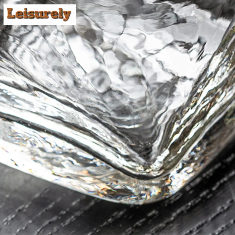 175ml High-end Hammer Patterned Tea Pitcher Antique Transparent Glass Cha Hai Justice Cup Tieguanyin Cafes Decoration Supplies