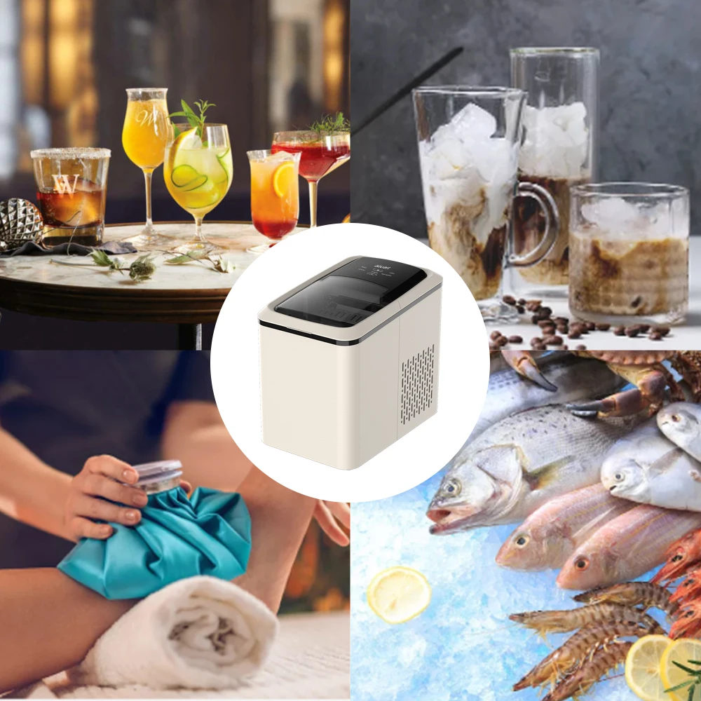 Ice Maker 12L Ice Cubes Self-cleaning Electric Making Machine Two sizes to choose Plastic CB 8 mins / 9 Pieces Convenient