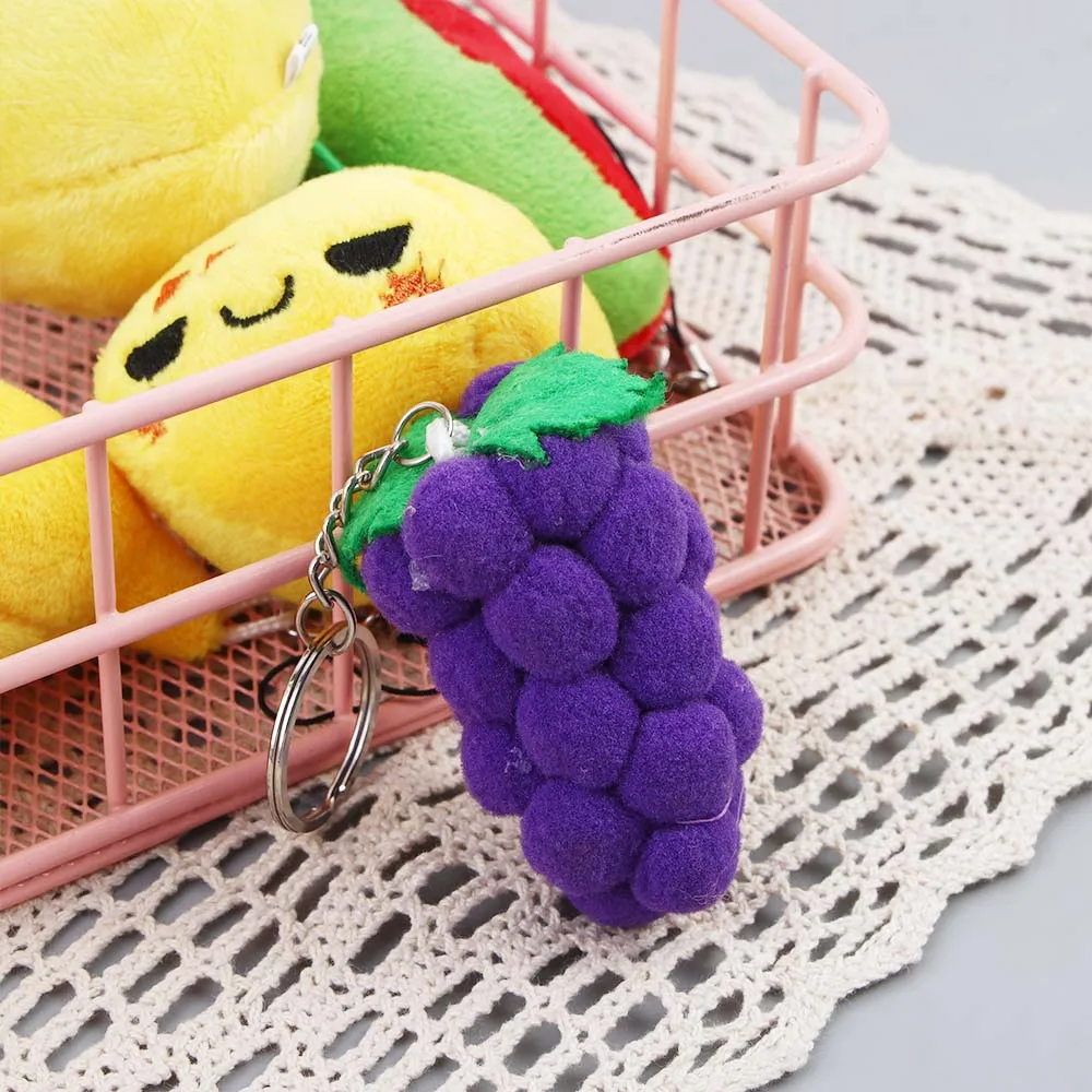 Cute Fruit and Vegetable Plush Dolls Kawaii Mini Simulated Watermelon Peach Stuffed Toy Keychain Activity Small Gift 4