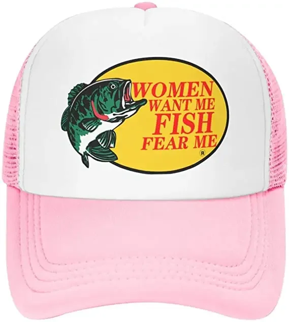 Casquette pêche personnalisée Women Want Me Fish Fear Me - Trucker mesh cadeau pêcheur