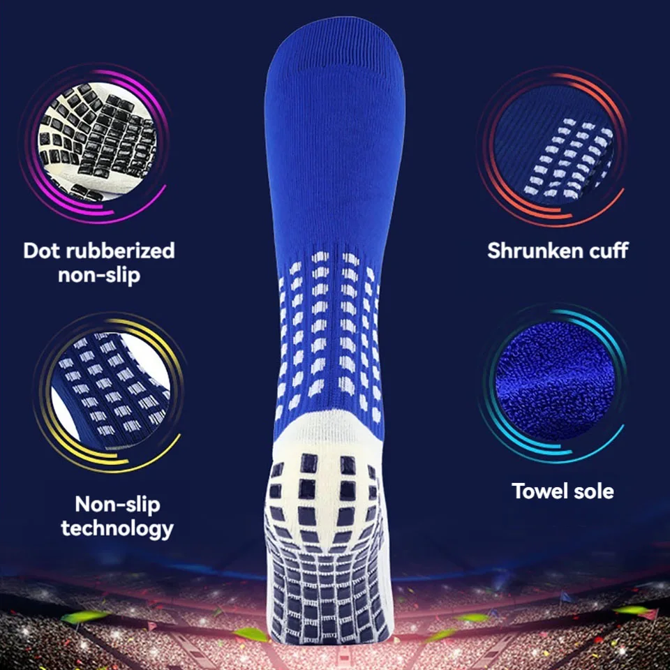 Loogdeel 1Pair 26-34 Knee-High Soccer Socks Children Long Tube Stockings Towels Thickened Bottom Girls Boys Football Sports Sock