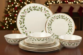 12-Piece Ivory Christmas Dinnerware Set – Porcelain Plates & Bowls 1