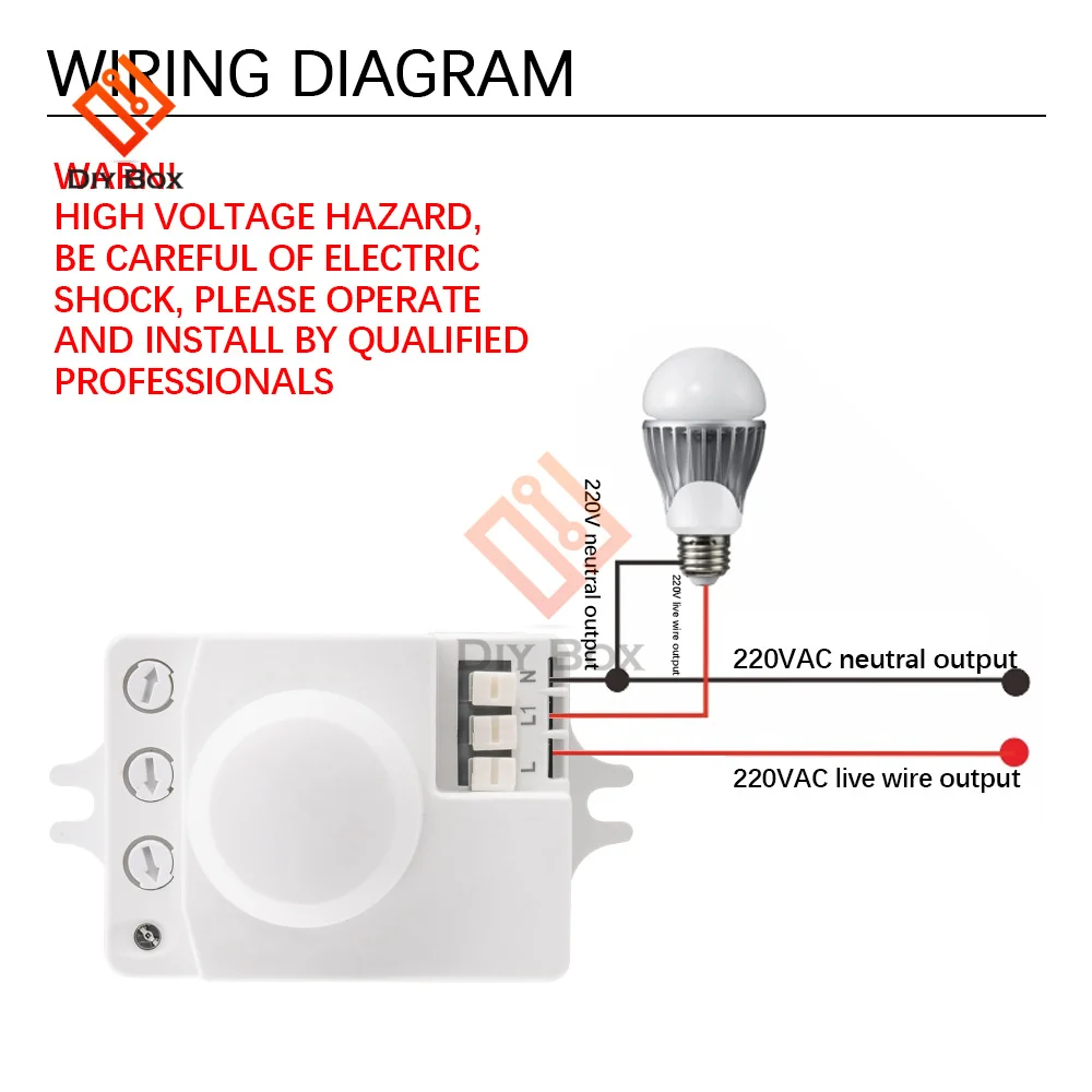 Motion Sensor Motion Detector AC 220V 5.8GHz Microwave Radar Sensor Switch Human Body Motion Induction Sensor For LED Light Sensors Switches
