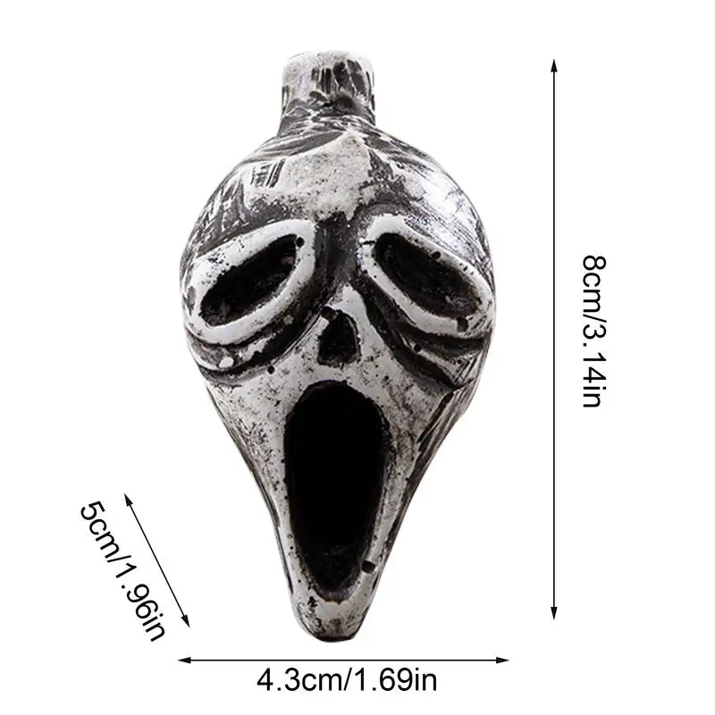Death Whistle Screaming Whistle Instrument Skull Retro Aztec Death Halloween props Loudest with Human Sounding Screams