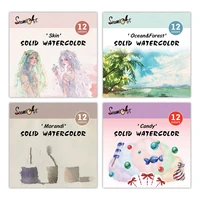 SeamiArt 12Color Skin/Ocean/Candy/Morandi Solid Watercolor Set Simple Package for Painting Art Supplies 2