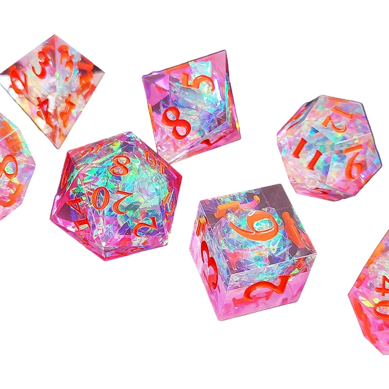 

Resin For DND Dice Set D&D Dungeon And Dragon Handmade Polyhedral Dice Sharp Edge For RPG D20 D12 D10 D8 D6 D6