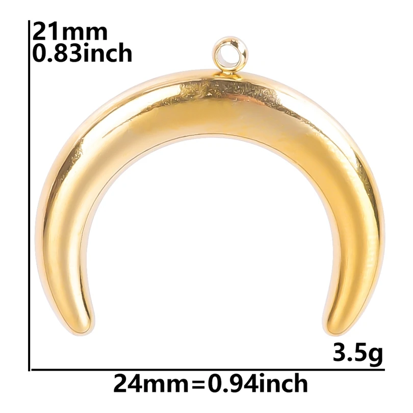 5 Stück/Lot verschiedene Stil Mond Charms für Schmuckherstellung Zubehör 18 Karat echt vergoldet Edelstahl Charm in großen Mengen Frauen Anhänger – Detail 19