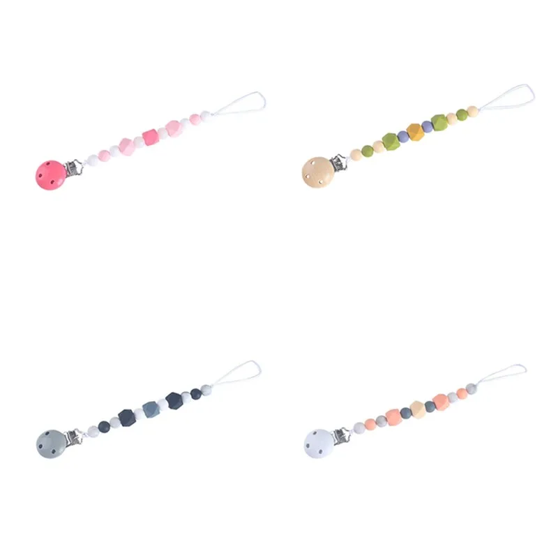 

Pacifier Clips Chain Silicone Beads BPA Free DIY Dummy Clip Holder Soother Chains Baby Teething Toys Chew Gifts Dropshipping