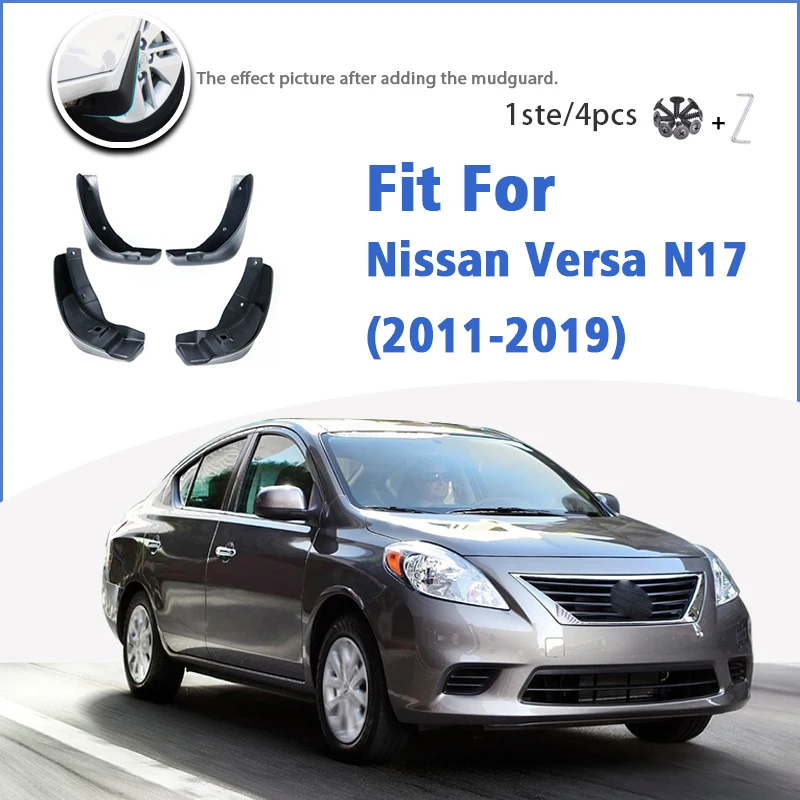 

Mud Flaps For Nissan Versa Sedan Latio Sunny Almera N17 2011-2019 2017 Front Rear 4pcs Mudflaps Mudguards Splash Guard Fender