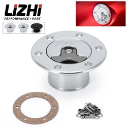 LIZHI RACING - Aluminum Billet Fuel Cell / Fuel Surge Tank Cap Flush Mount 6 bolt Mirror Polished Opening ID 35.5mm LZ-SLYXG01
