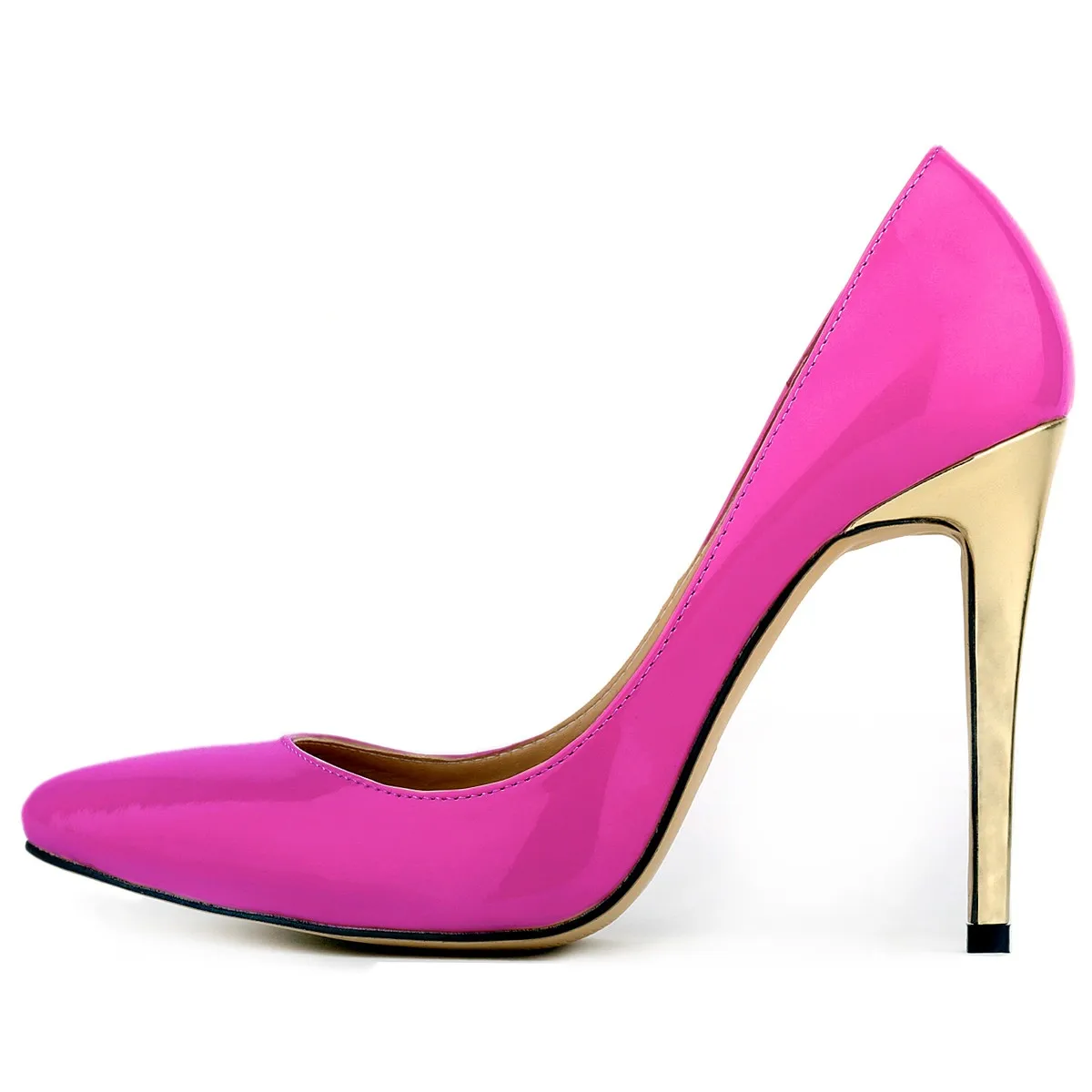 

Elegant Gold Heels Mixed Color Pumps Pointed Toe Classic Black Office Thin High Heeled 2023 New Fashion Luxury Women Shoes E0121