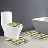 Watercolor Cactus Bathroom Sets Green Potted Plant Shower Curtain Non-Slip Rug Colorful Bohemian Toilet Lid Cover Bath Mat Home 3