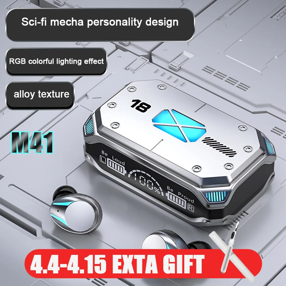 M41 Tws Wireless Bluetooth Earphones Touch Control Noise Reduction