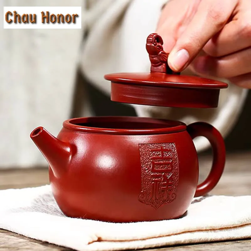 230ml Creativity Yixing Purple Clay Teapots Raw Ore Dahongpao Filter Tea Pot Tea Table Supplies Zisha Teaware Collection Gifts