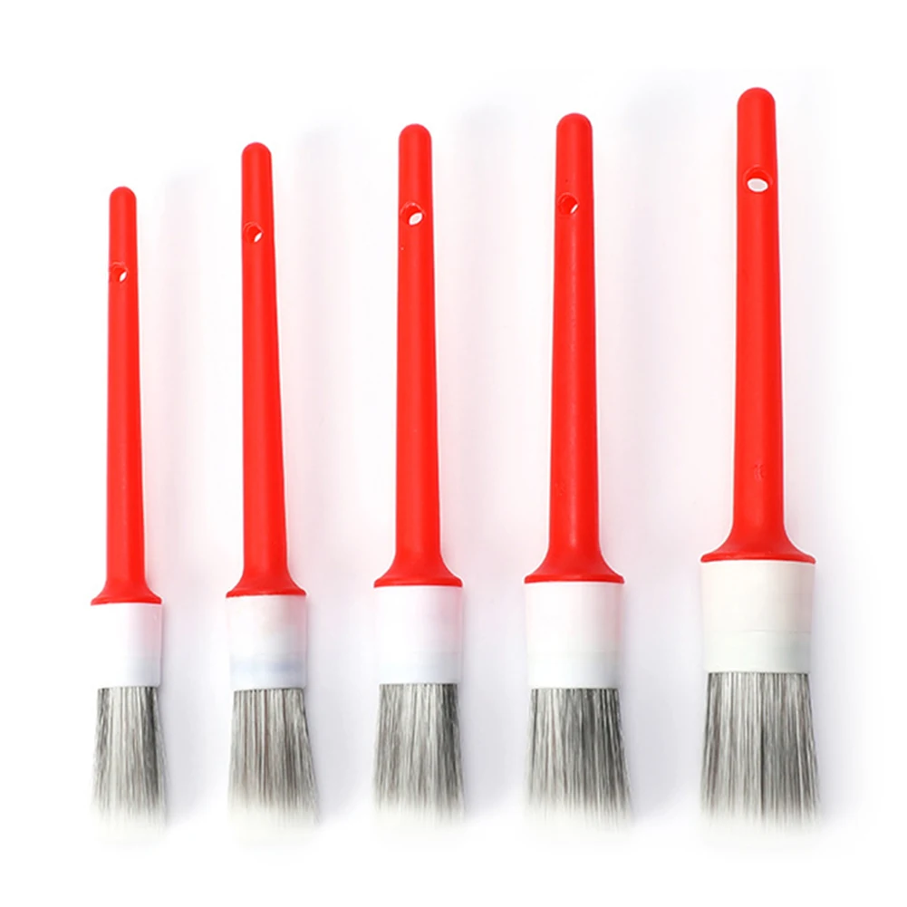 5pcs Car Exterior Interior Detail Brush Boar Hair Bristle Brushes for Car Cleaning Auto Detail Tools Dashboard Cleaning Brush car cleaning accessories car detailing brush set