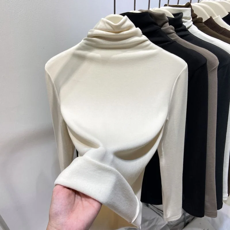 High collar apricot color german velvet warm