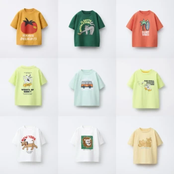 Simple All-match Base Shirt New Short Sleeve Lovely Round Neck T Shirt Thin Pure Cotton Clothes Boys And Girls Loose Casual Wear