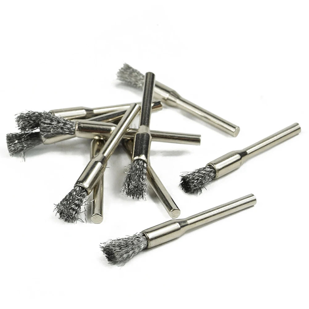 5*3mm Stainless Steel Wire Brush For Mold Grinder Handle Electric Rotary Drill For Electric Drill Tool Cleaning 10PCS wire brush stainless steel wire brush