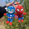 15cm Super Hero Spider-Man Superman Captain America Plush Keychains  Small Pendant Hangings Christmas Birthday Gifts For Kids 1