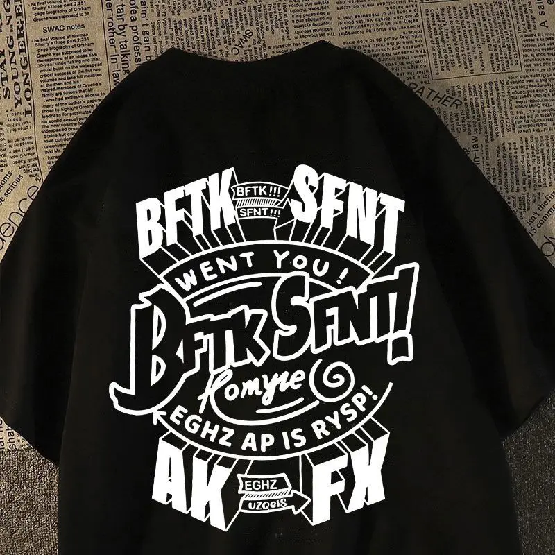 

American retro high street fashion brand pure cotton short-sleeved T-shirt for men and women summer loose ins style T-shirt tops