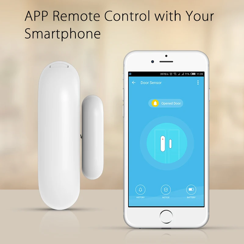 Coolcam Z-Wave Plus Smart Home Sensore Di Contatto Per Porte/Finestre Smart Home Automation Sensor Eu 868.4Mhz Smartthings Compatibili