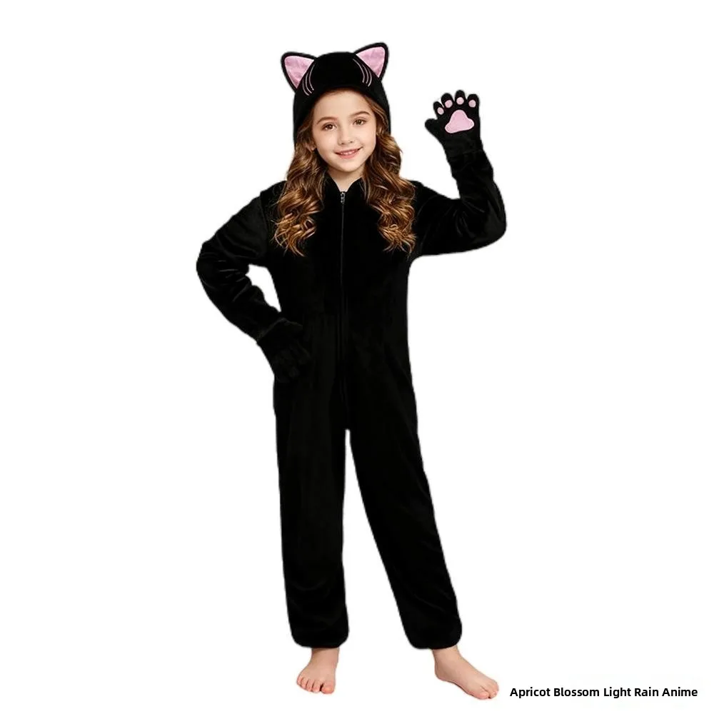 Girls loween  Onesie Costume Stage Performance Clothing Bla  Animal Suit Cross-Border New Arrival Children's Outfit
