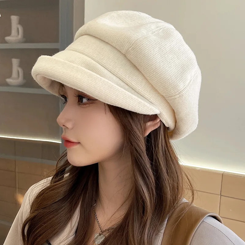 

Vintage Solid Casual Wool Hats Women Beret Autumn Winter Octagonal Hats British Retro Beret Painter Caps gorros invierno mujer