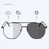 New Pilot Photochromism Progressive Multifocal Reading Glasses Men Presbyopic Glasses Blue Light Computer Grade Glasses 1