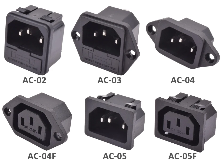 latão, fio conector, interruptor basculante com fusível,