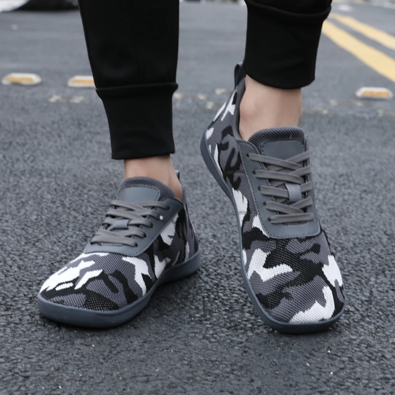 Men Wide Barefoot Sneakers Outdoor Minimalist Shoes Wide Toe Camo Casual Walking Running Exercise Sport Tennis