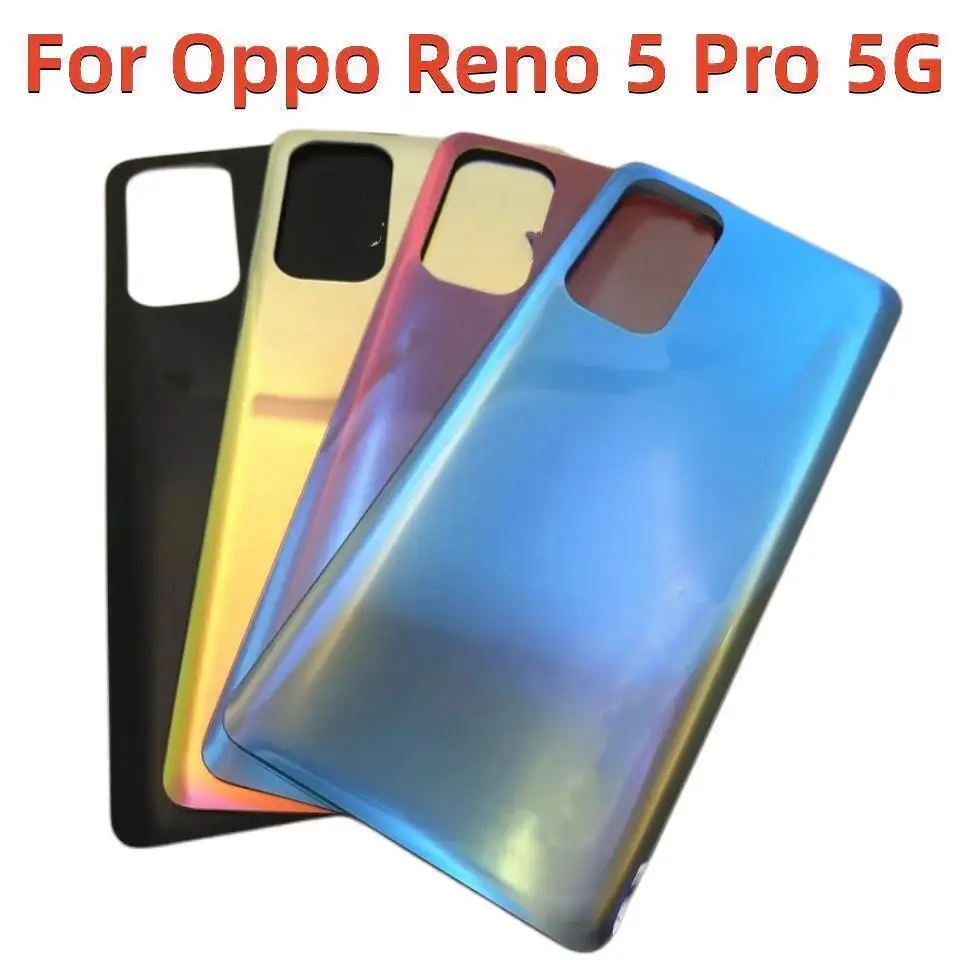 

Заднее стекло для Oppo Reno 5 Pro 5G PDSM00 PDST00 CPH2201 задняя крышка батарейного отсека задняя крышка корпуса фотоэлемент + клейкая наклейка